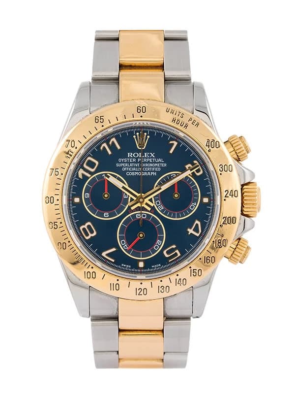 ROLEX DAYTONA RACING DIAL CON SERVICE 40MM IN ACCIAIO E ORO GIALLO 18KT REF. 116523